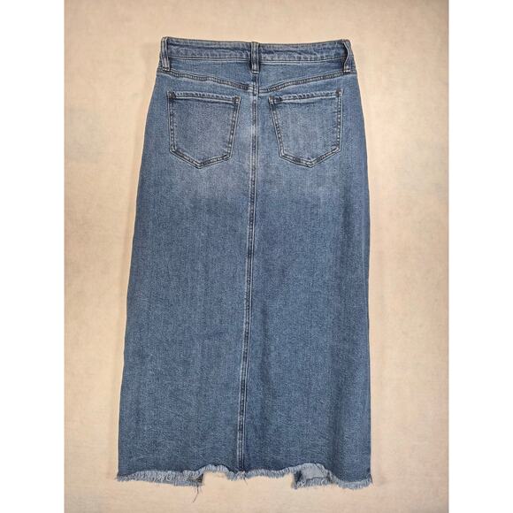 Y2K Western Cowgirl Medium Wash Long Denim Maxi skirt Sz 28 #2153 - Picture 7 of 7